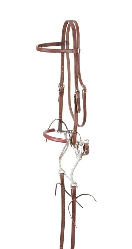 Tough 1 King Series Browband Bridle with Hackamore, Medium Tan