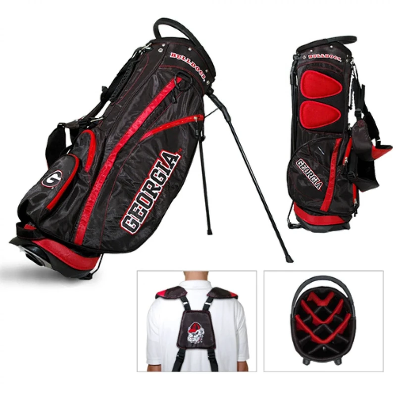 Team Golf NCAA Georgia Bulldogs Fairway Golf Stand Bag, Lightweight, 14-way Top, Spring Action Stand, Insulated Cooler Pocket, Padded Strap, Umbrella Holder & Removable Rain Hood