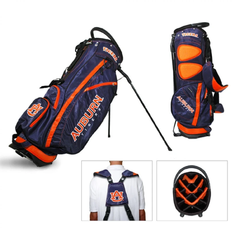 Team Golf NCAA Auburn University Tigers Fairway Golf Stand Bag, Lightweight, 14-way Top, Spring Action Stand, Insulated Cooler Pocket, Padded Strap, Umbrella Holder & Removable Rain Hood