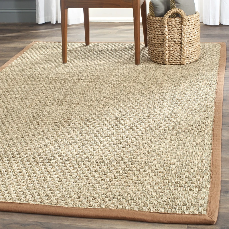 Safavieh Natural Fiber Indoor Woven Rectangle Area Rug, Natural Fiber Collection, NF114, in Natural / Brown, 122 X 183 cm for Living Room, Bedroom or Any Indoor Space