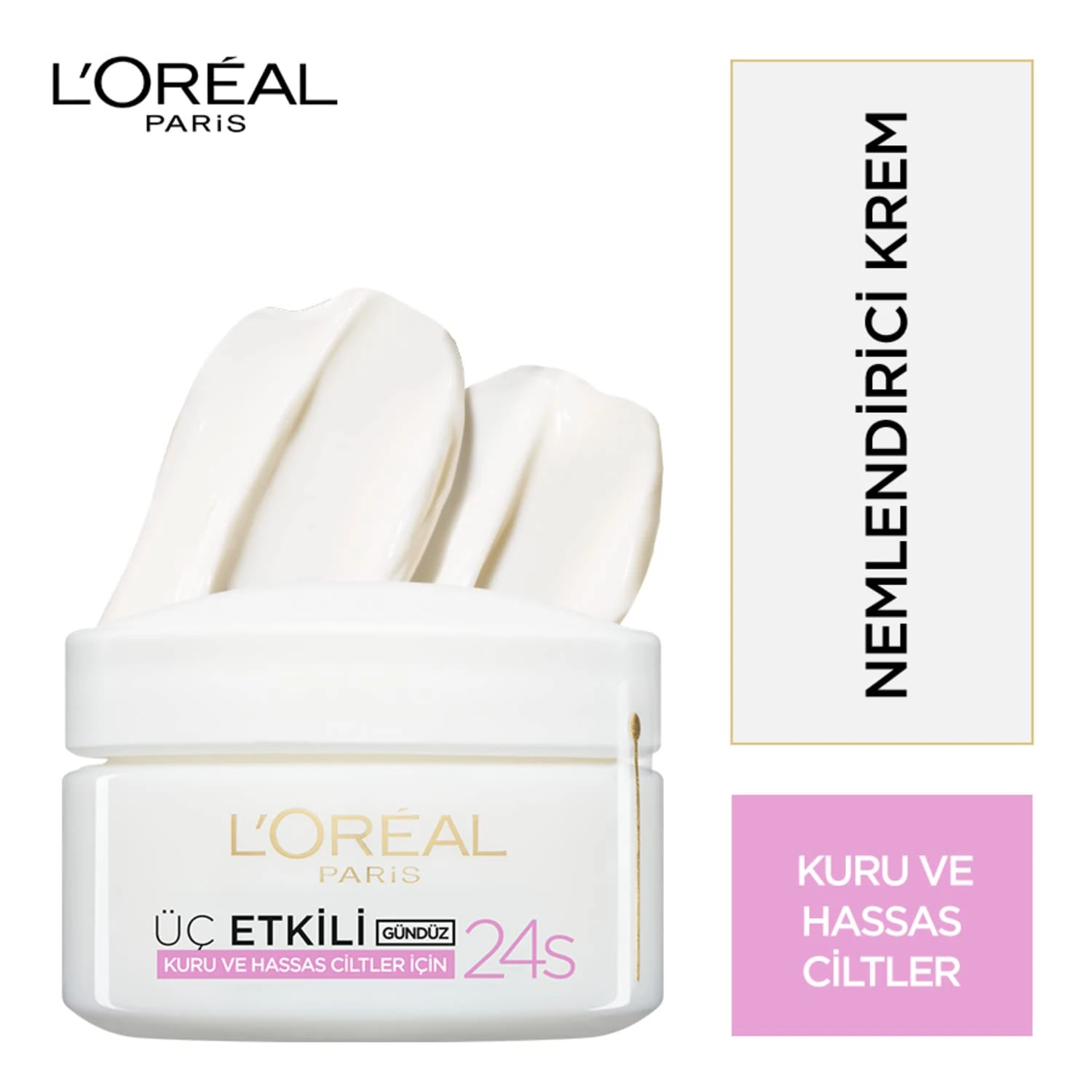 L'Oréal Paris Triple Active Day 24H Hydrating Moisturiser - Sensitive. Hydrate and Protect Sensitive and Dry Skin, Comforts skins, Formulated with Vitamin E & Ceramides 50ml