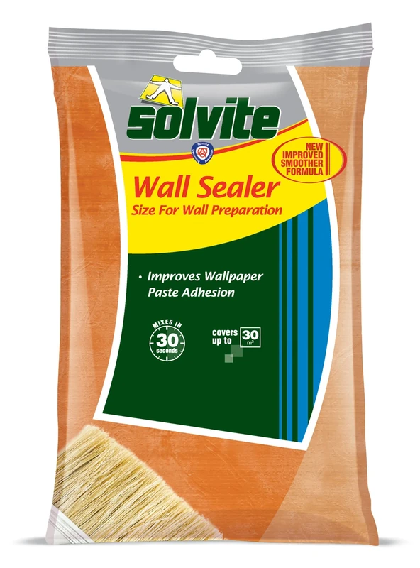 Solvite Wall Sealer, Wallpaper Prep, Improves Wallpaper Paste Adhesion, for Absorbent & Plastered Walls, Mixes in 30 seconds, Covers up to 30m2, 61g
