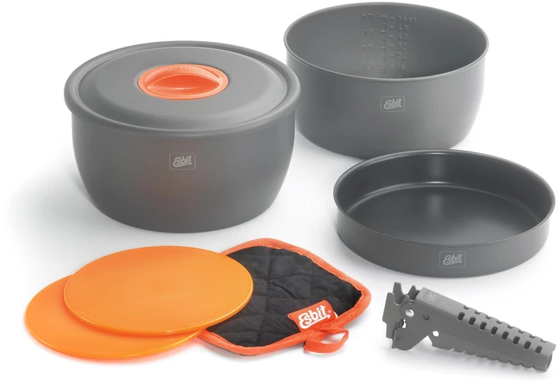 Esbit Cookware | Hard Anodized Aluminum| BPA-Free | Compact Size |Camping, Backpacking, Sports | Outdoor Kitchen