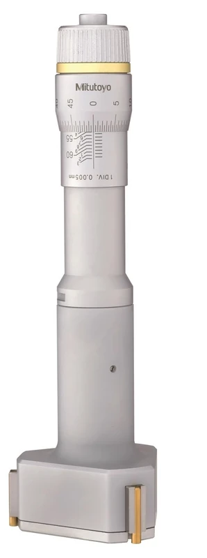 Mitutoyo 368-163 Holtest Vernier Inside Micrometer, Three-Point, 10-12mm Range, 0.001mm Graduation, +/-0.002mm Accuracy