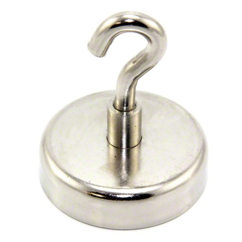 Magnet Expert® 60mm dia Neodymium Clamping Magnet with M8 Hook - 139kg Pull