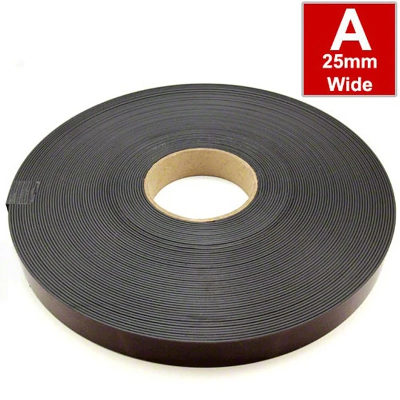 MagFlex® Flexible Magnetic Tape with Premium Self Adhesive Designed to Provide a Strong Grip on Magnetic Metal Based Surfaces - Polarity A - 25.4mm Wide - 30m Length