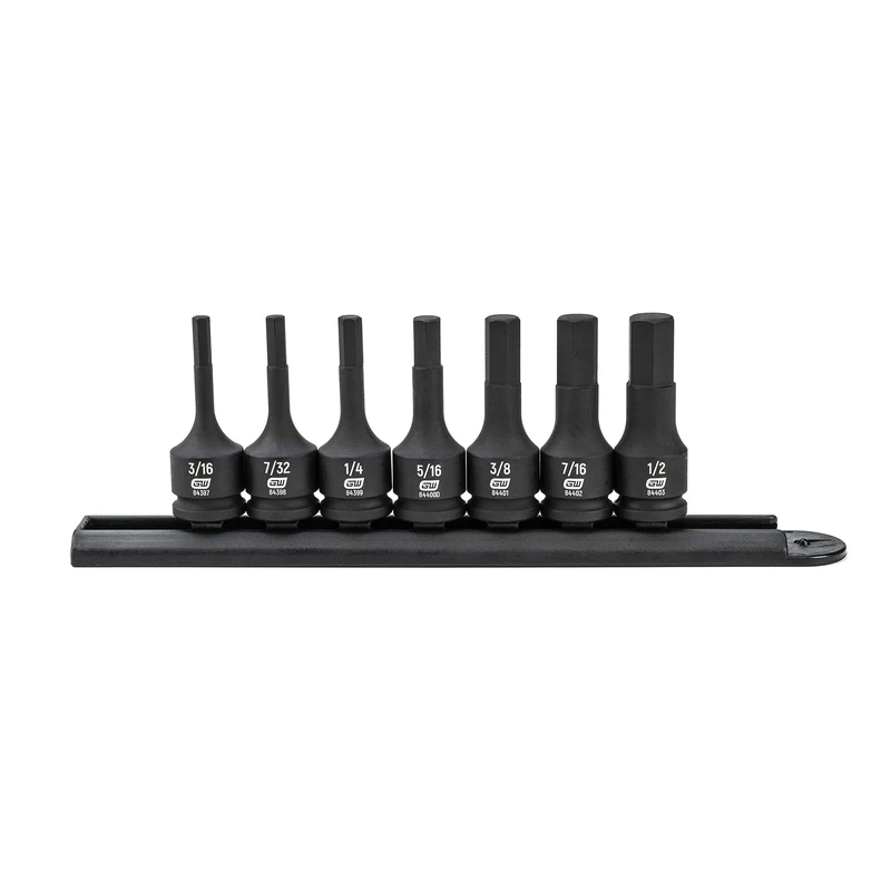 GEARWRENCH 7 Pc. 3/8" Drive Hex Bit Impact Socket Set, SAE - 84913