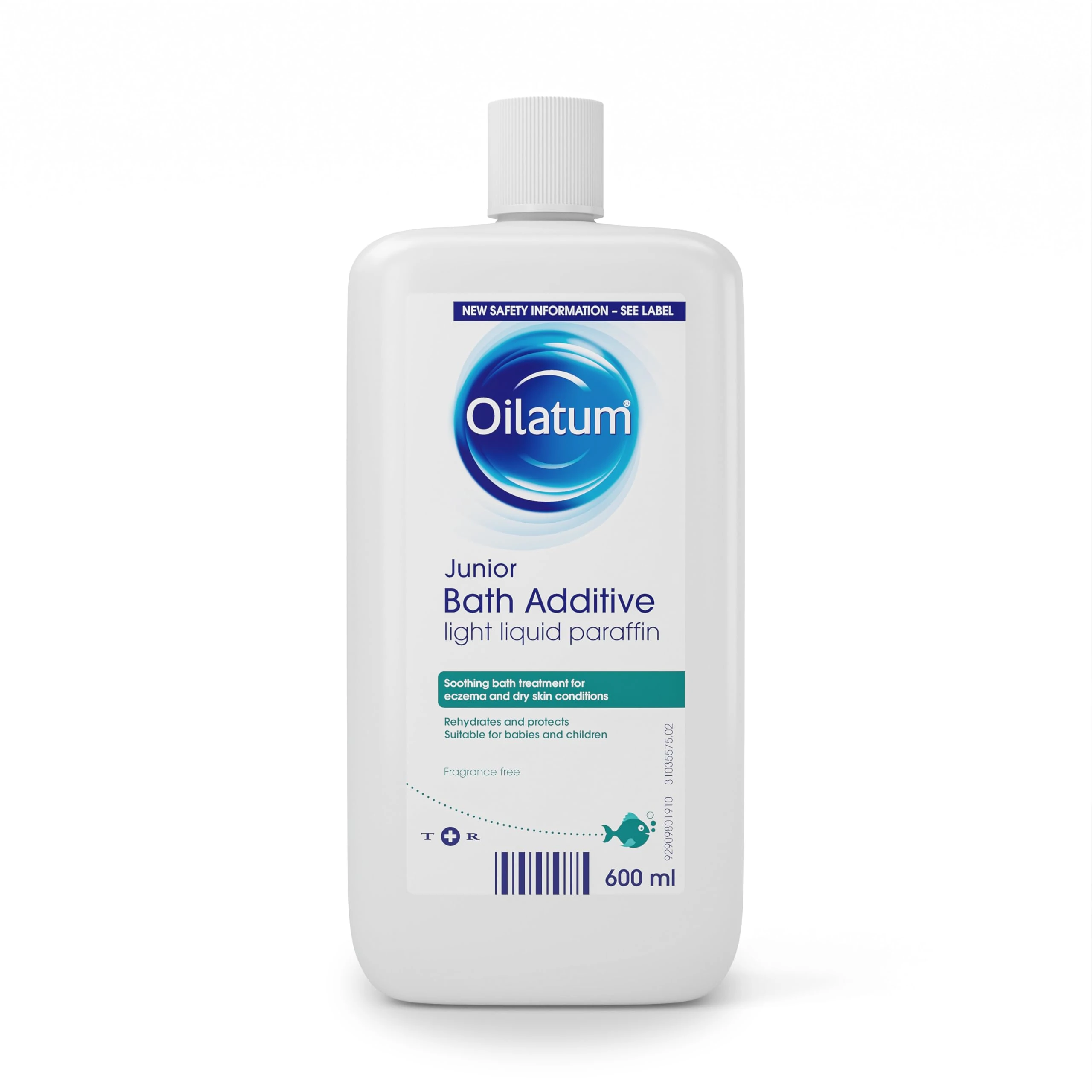 Oilatum Junior, Treatment for Eczema & Dry Skin Conditions, Bath Additive, Protects Skin from Moisture Loss, Fragrance Free, Suitable for Babies & Children, 1 x 600ml