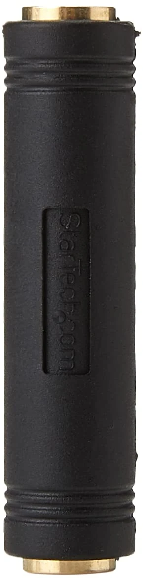 StarTech.com 3.5mm Female to Female Coupler - 3.5mm Audio Coupler - Gold Plated Connectors - Female/Female - Aux Cord Adapter (GCAUD3535FF),Black