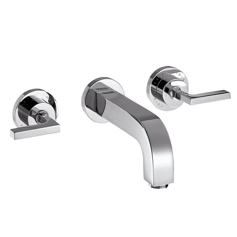 Axor Citterio 3-Hole Washbasin Tap Flush-Mounted Spout Height 222 mm Wall Mounted Chrome