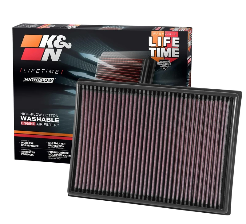 K&N Engine Air Filter: High Performance, Premium, Washable, Replacement Filter: Compatible with 2010-2021 Toyota/Lexus SUV V6/V8 (4runner, GX460, Land Cruiser, FJ Cruiser, Prado), 33-2438