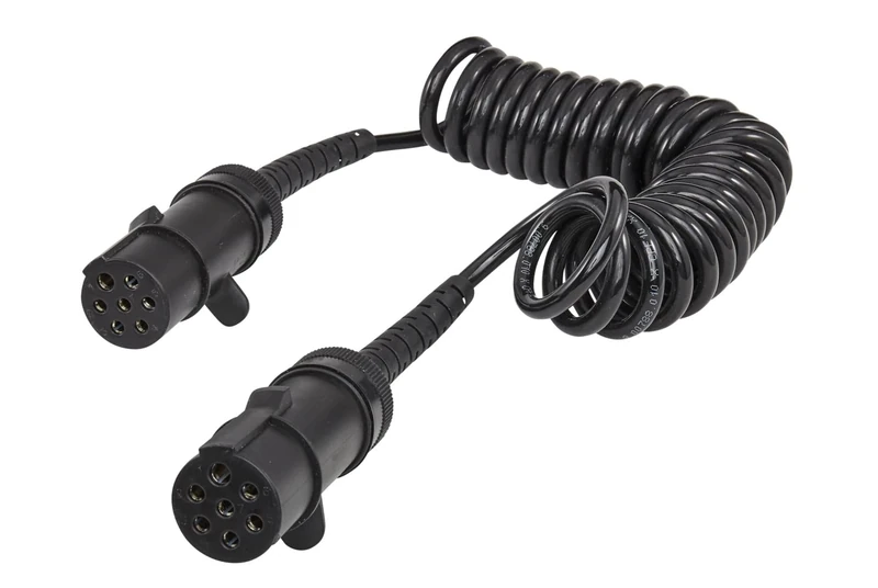 HELLA 8KA 004 797-041 Coiled Cable - 7-pin connector - N-Type - 24V - Plastic