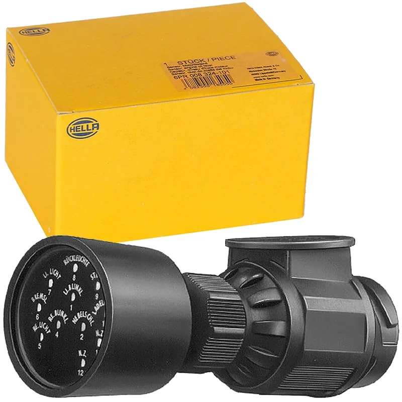 HELLA 8PD 007 216-001 Testing Unit, towbar socket - 12V - 13-pin connector - DIN / ISO: 11446 - with LED display