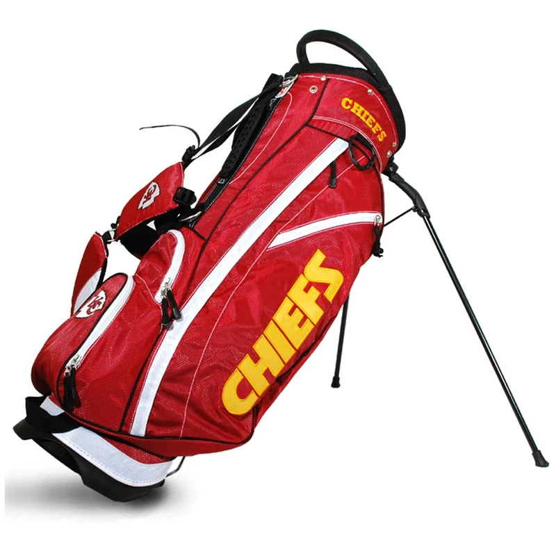 Team Golf NFL Kansas City Chiefs Fairway Golf Stand Bag, Lightweight, 14-way Top, Spring Action Stand, Insulated Cooler Pocket, Padded Strap, Umbrella Holder & Removable Rain Hood