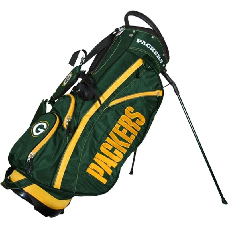 Team Golf NFL Green Bay Packers Fairway Golf Stand Bag, Lightweight, 14-way Top, Spring Action Stand, Insulated Cooler Pocket, Padded Strap, Umbrella Holder & Removable Rain Hood