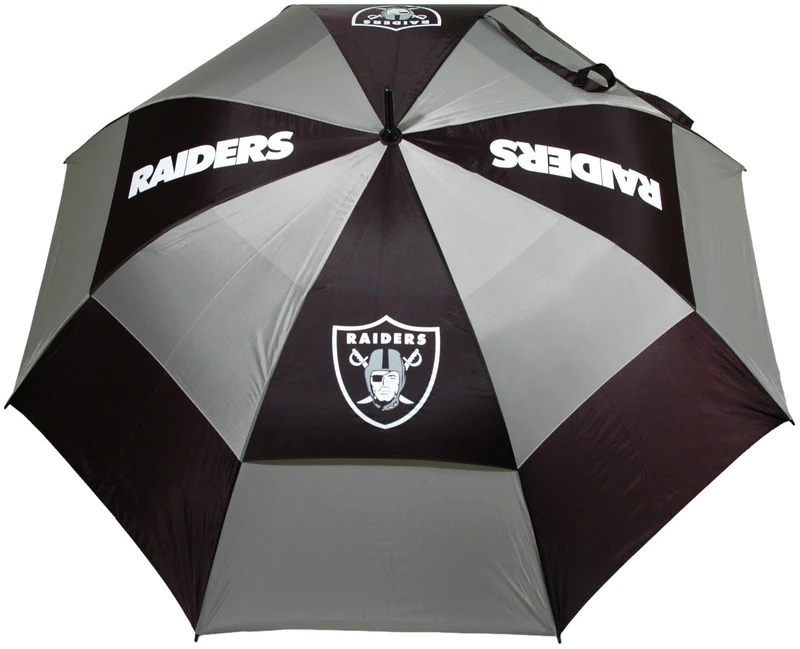 Team Golf NFL Las Vegas Raiders Golf Umbrella 62" Golf Umbrella with Protective Sheath, Double Canopy Wind Protection Design, Auto Open Button