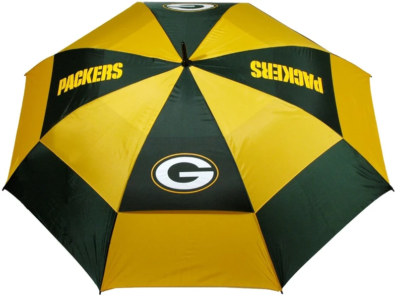Team Golf NFL Green Bay Packers Golf Umbrella 62" Golf Umbrella with Protective Sheath, Double Canopy Wind Protection Design, Auto Open Button - Image 1