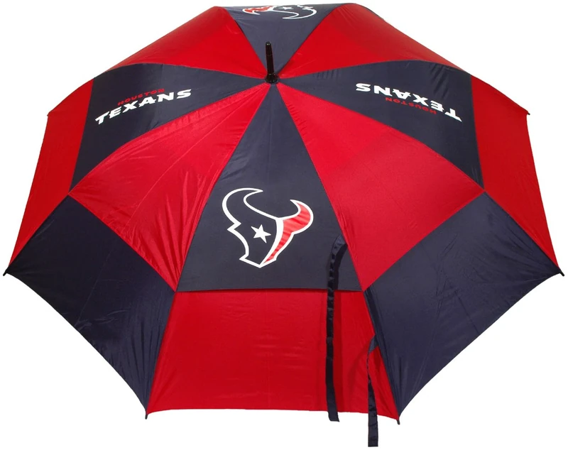 Team Golf NFL Houston Texans 62" Golf Umbrella with Protective Sheath, Double Canopy Wind Protection Design, Auto Open Button