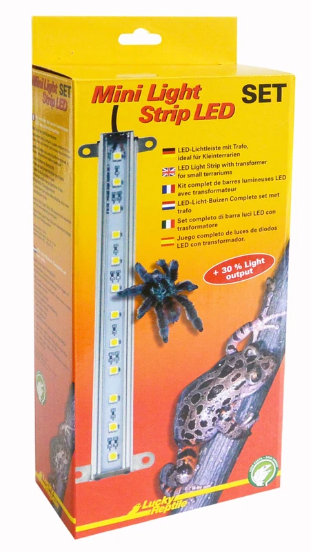 Lucky Reptile Mini Light Strip LED for Terrariums – Powerful LED for Small Terrarium – LED Strip with Transformer 2 Watt – Energy-Saving LED Terrarium Lighting 1 x 22.5 cm
