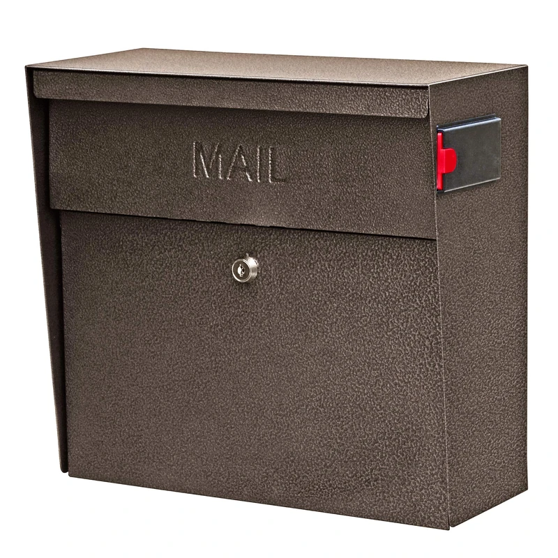 Mail Boss 7164 Metro Locking Wall Mount Mailbox, Bronze High Capacity Security, 15.75 in. H x 14.5 in. W x 7.25 in. D