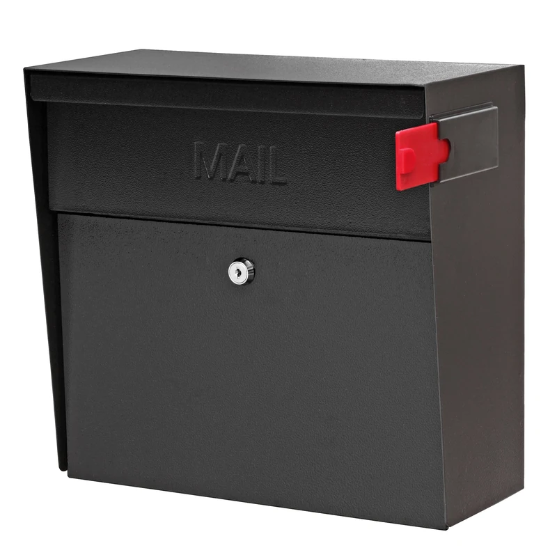 Mail Boss 7162 Metro, Black High Capacity Wall Mounted Locking Security Mailbox, M