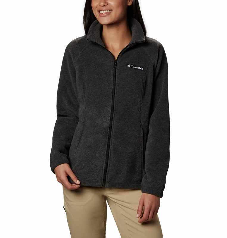 Columbia Women's Benton Springs Full Zip Fleece Jacket, Charcoal Heather, 2X