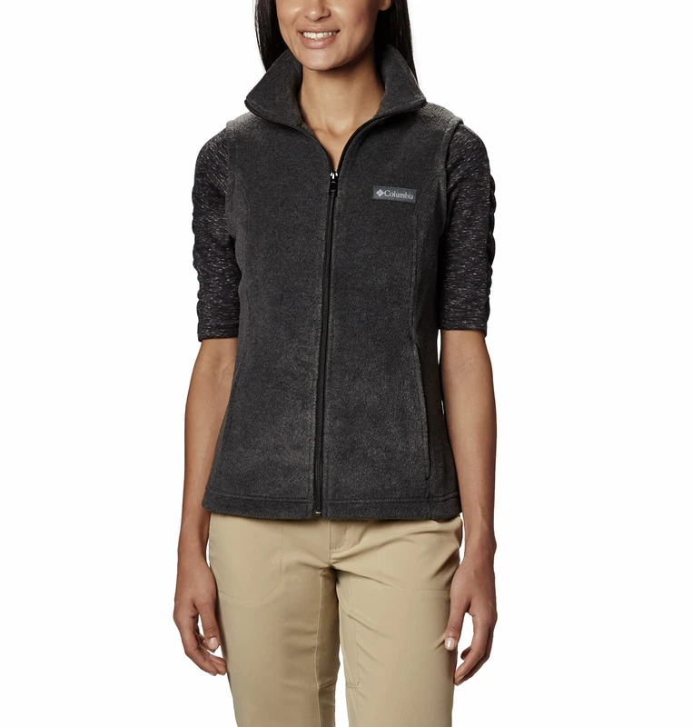 Columbia Women's Benton Springs Vest Fleece, Dark Grey Marbled, L