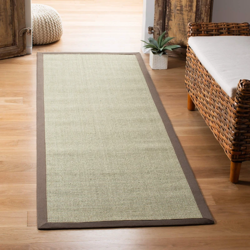 Safavieh Natural Fiber Indoor Woven Runner Area Rug, Natural Fiber Collection, NF441, in Taupe / Light Brown, 76 X 244 cm for Living Room, Bedroom or Any Indoor Space