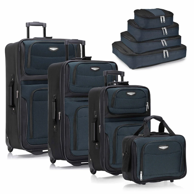 Traveler'S Choice Travel Select Amsterdam Expandable Rolling Upright Luggage, Navy, 2-Piece Set, Navy, 2-Piece Set, Amsterdam Expandable Rolling Upright Luggage