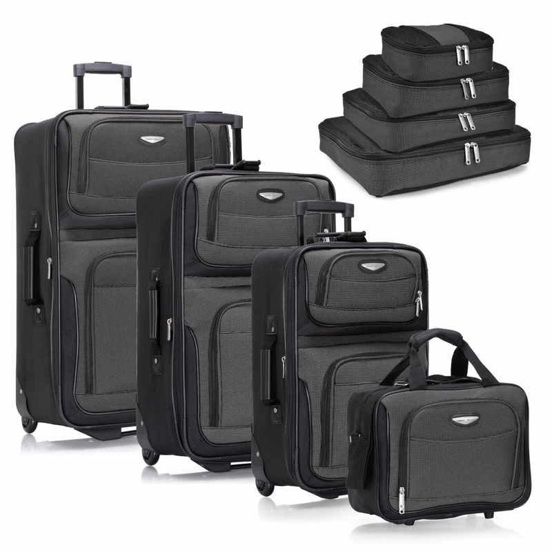 Travel Select Amsterdam Expandable Rolling Luggage, Gray, 2-Piece Set, Amsterdam Expandable Upright Luggage