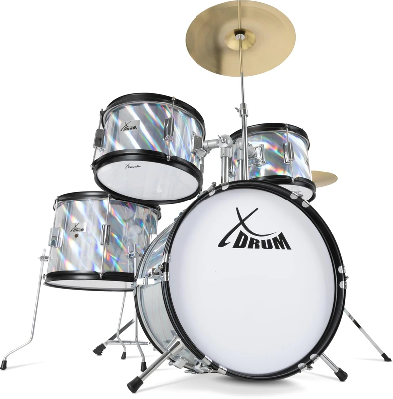 XDrum Junior Pro Kids Drum Set Laser Silver