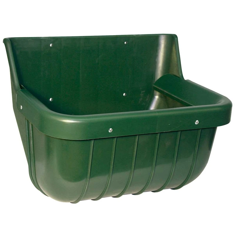 Kerbl 32582 Feeding Trough for Cattle and Horses (Trough Made of Shatter-Free Plastic, with Ejection Protection, Dimensions W x H x D: 42 x 32 x 30 cm, Capacity 15 Litres) - Image 1
