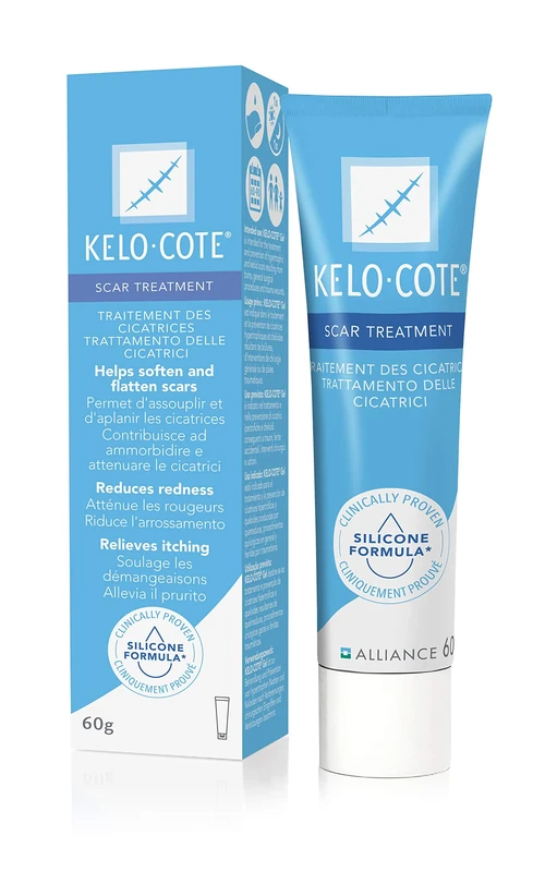 KELO-COTE Scar Gel 60g – Silicone Scar Treatment - Clinically Proven to Reduce Raised Scars - Reduces Redness & Itching, Ideal for Surgical, Burn & Acne Scars - Old & New Scars