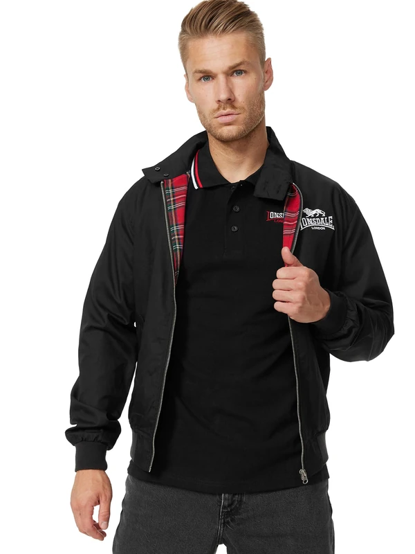Lonsdale Men's Harrington Acton Jacket - Black, Large