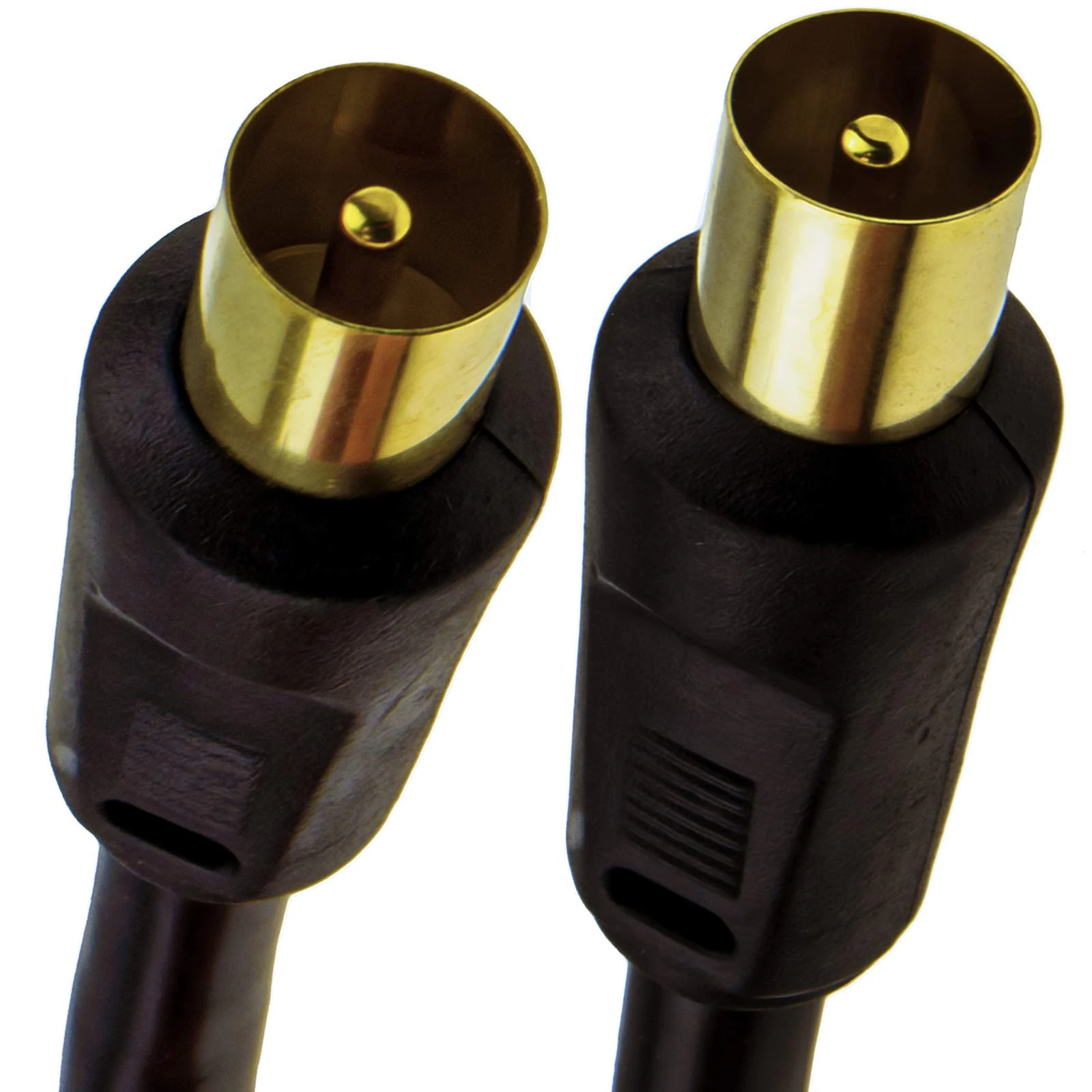 kenable RF Coaxial RG6 TV Aerial Lead Coax Male Plug to Plug Black Cable GOLD 1.5m [1.5 metres]