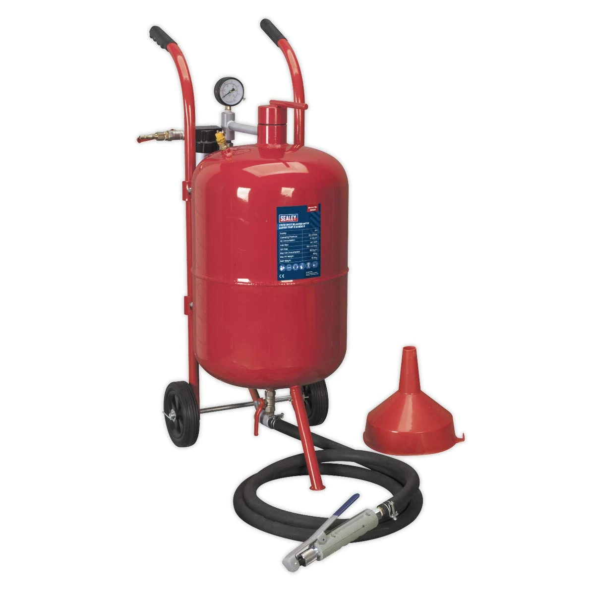 Sealey Sb997 Shot Blaster with Water Trap and Wheels 37Ltr
