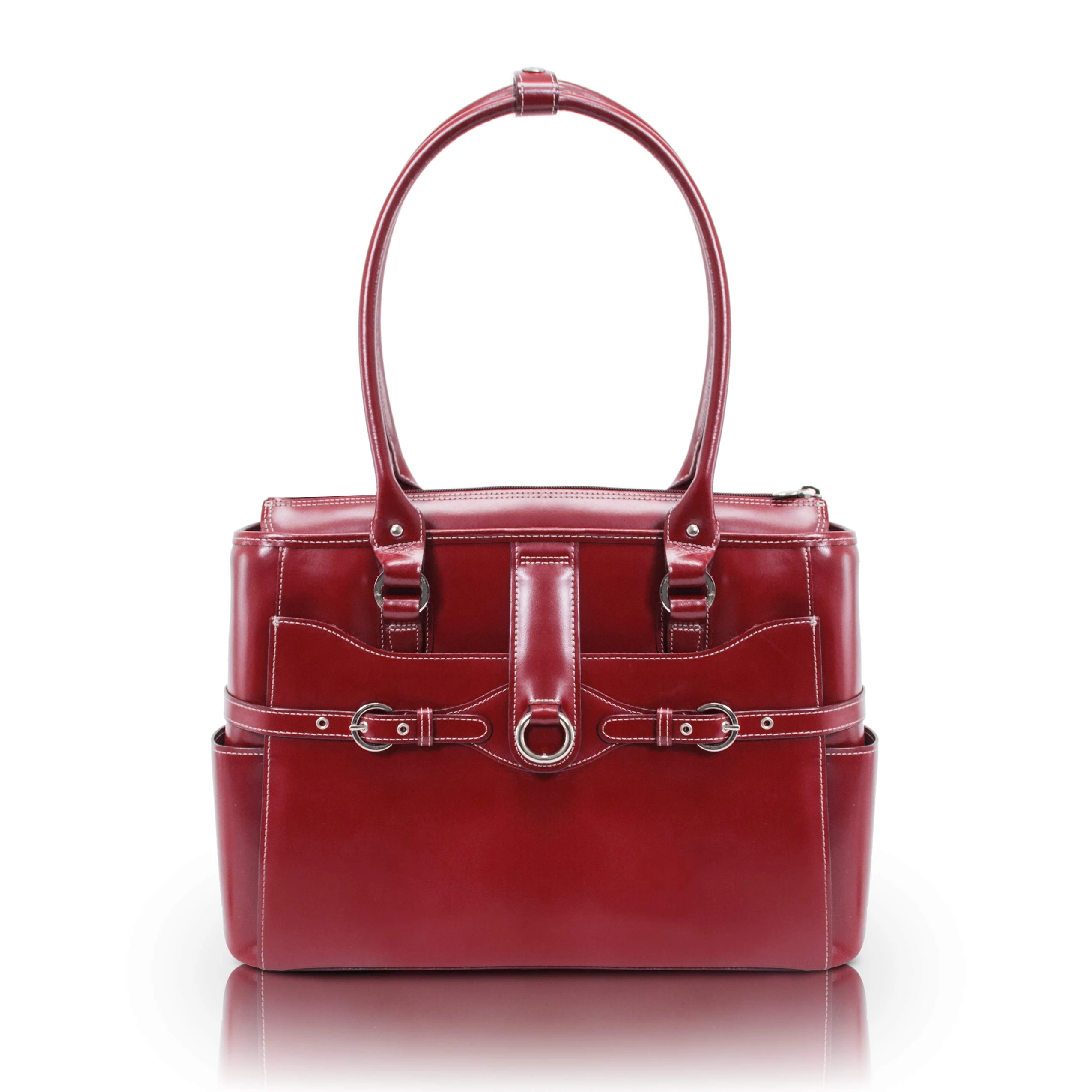 McKLEIN 15" Leather Ladies' Laptop Briefcase- WILLOW SPRINGS- Red