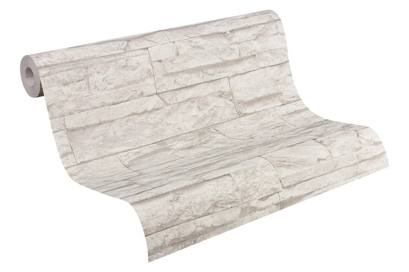 A.S. Création Brick Wallpaper Elements Non-Woven Wallpaper 10.05 m x 0.53 m Grey White Made in Germany 707116 7071-16