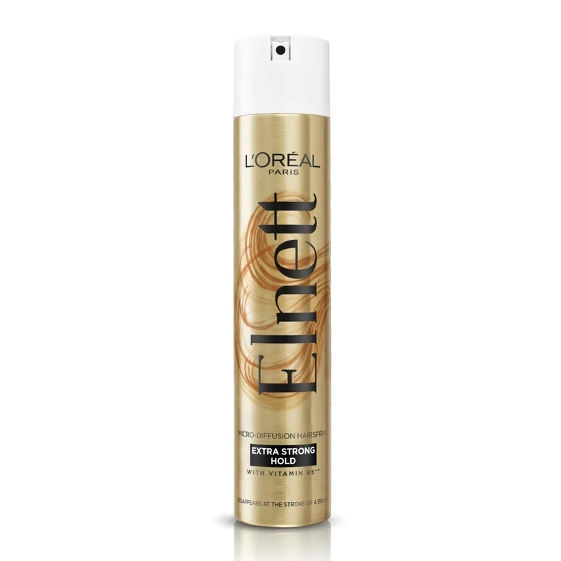 L'Oreal Paris Elnett Extra Strong Hold Hair Spray, gives up to 24H extra strong hold with natural looking shine, feels clean and ready to restyle, 400ml