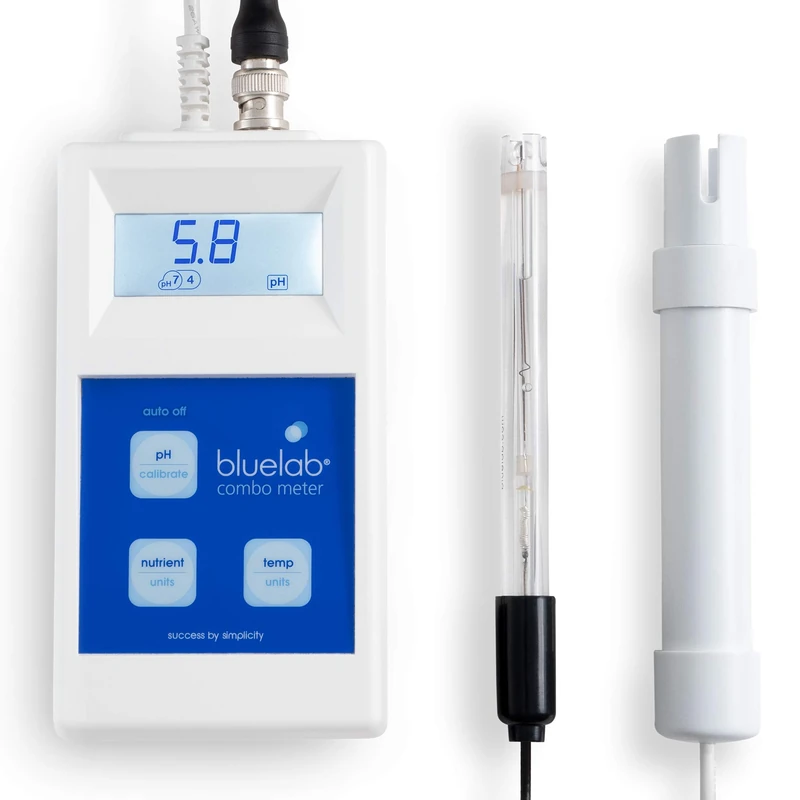 Bluelab METCOM Combo Meter for pH, Temperature, and Conductivity Measures, Easy Calibration, White
