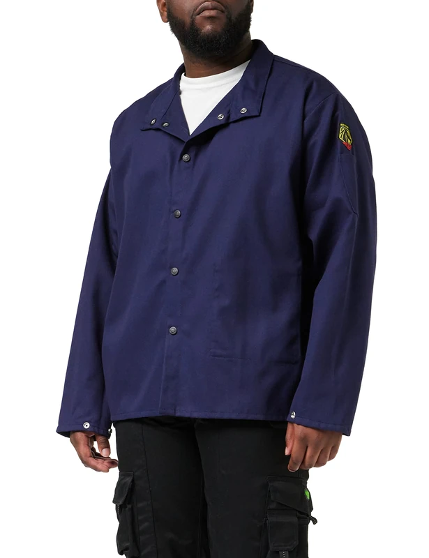 Revco Black Stallion Fn9-30C 30" 9oz. Navy Fr Cotton Welding Jacket, Large