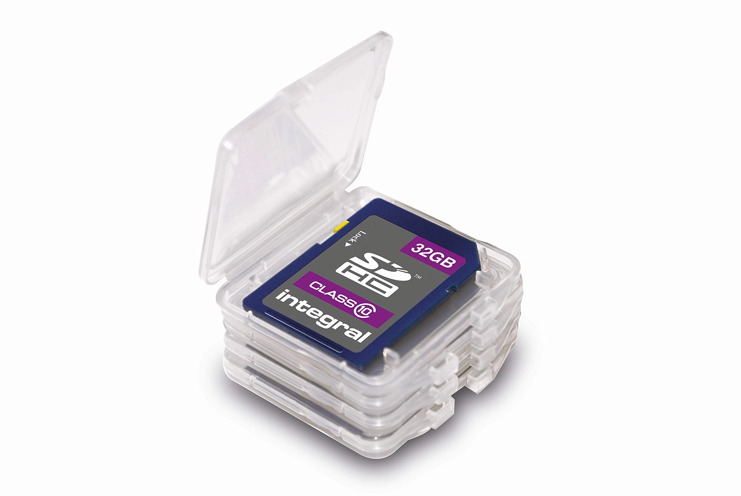 Integral Pack of 4 Cases for Secure Digital (SD/SDHC/SDXC) Memory Cards. INSDQUADBOX