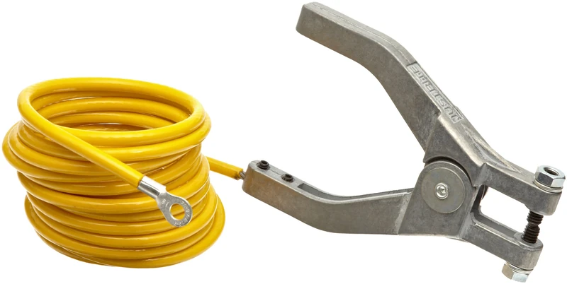 Justrite 08497 10' Long Insulated Grounding Wire With Hand Clamp And 1-4'' Terminal by Justrite