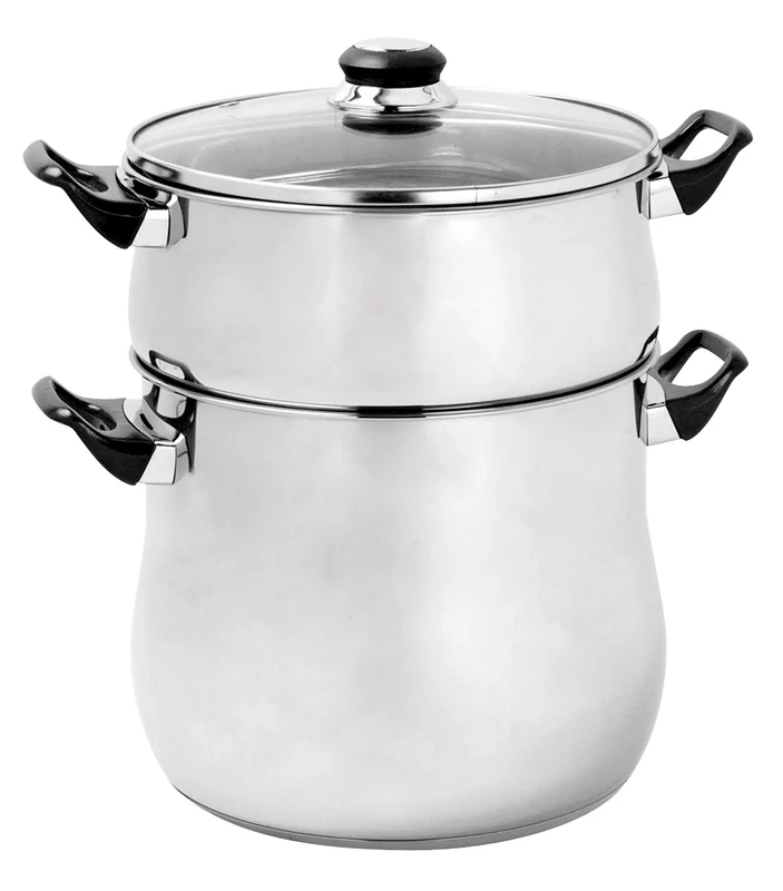 Crealys - 504940 - Stainless Steel Steam Pan - 12 L -Black Bakelite Handle - 24 cm Diameter