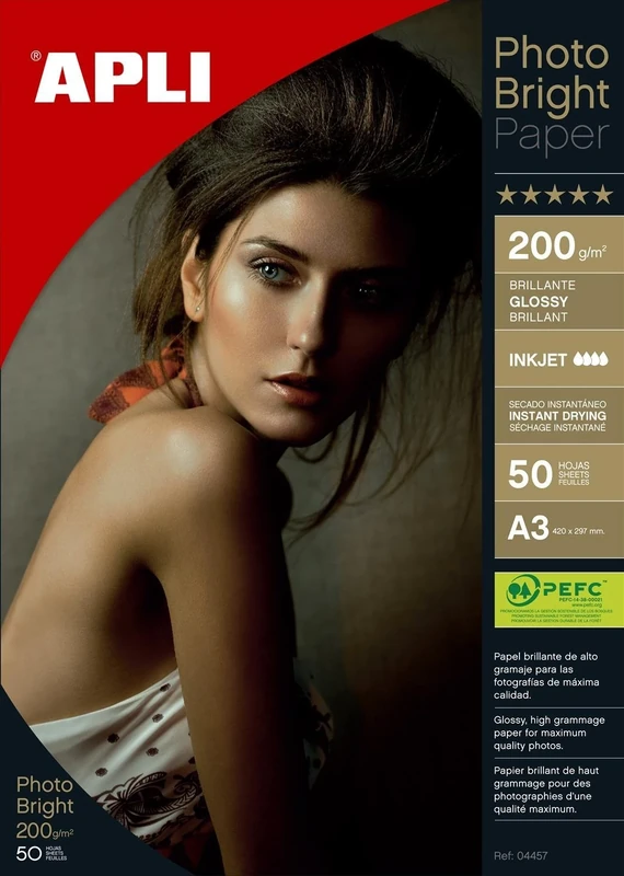 APLI Papel 4457 Photografications Bolsa 50 Hojas A3 200 g