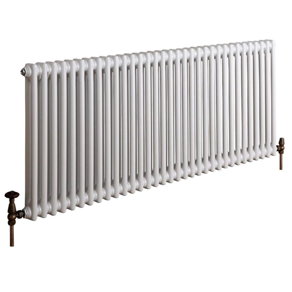 Milano Windsor White Cast Iron Style Horizontal Double Column Radiator - 600mm x 1505mm