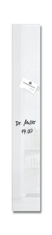 SIGEL GL101 Premium Glass magnetic Board, glossy surface, 12 x 78 cm, easy mounting, super White - Artverum
