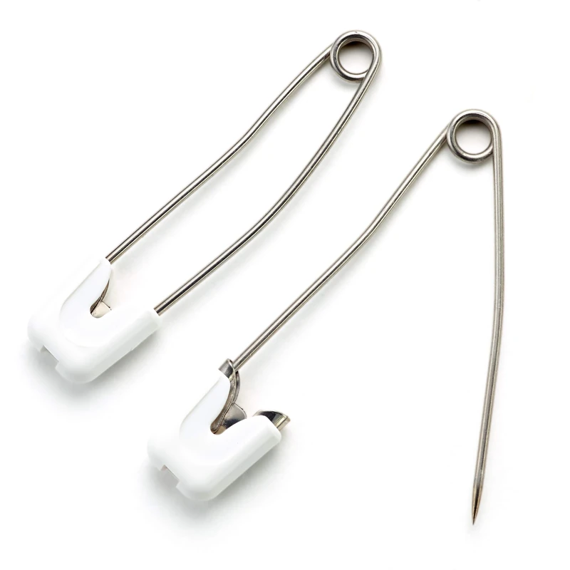 Prym Safety Pins, Stainless Steel Plastic, White, 55 mm