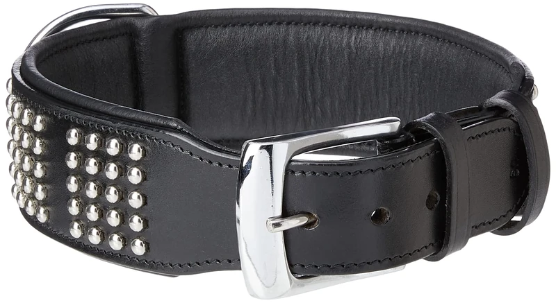 Nobby Vinto Leather Dog Collar, 60 cm Length x 50 mm Width, Black