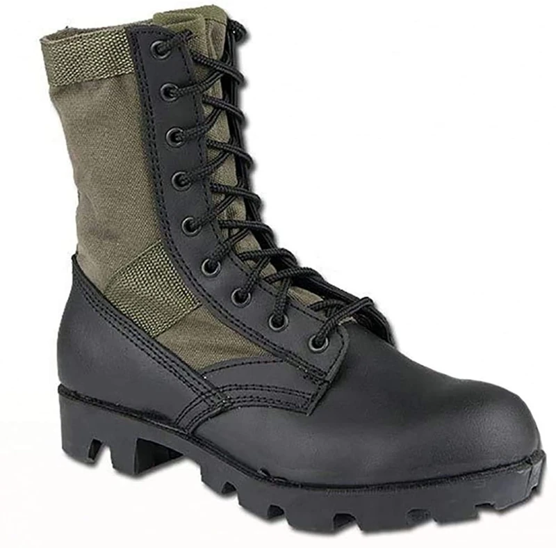 US Army Combat Vietnam Era Jungle Mens Boots Military Panama Sole, Men, olive,9 UK (43 EU )